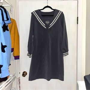 Grey and white sailor dress with heart designs